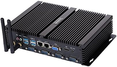 HUNSN Fanless Industrial PC, Mini Computer, Intel Celeron 1007U, Windows XP/7/10 Pro/Linux Ubuntu, IM02, WiFi/VGA/HDMI/2LAN/4COM RS232/4USB2.0/4USB3.0, (4G RAM/64G SSD)