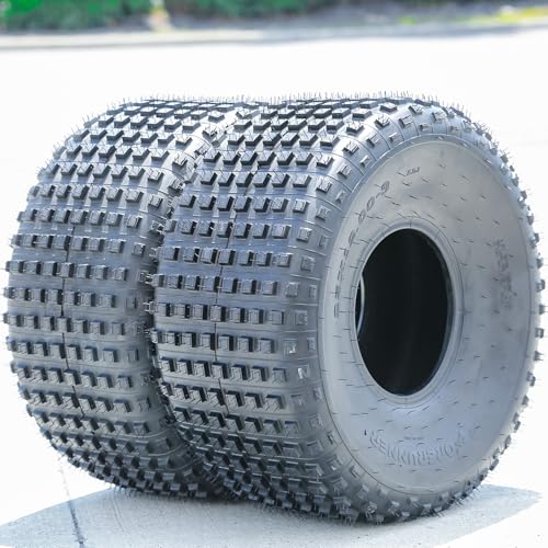 Pair of 2 (Two) Forerunner Ares 25X12.00-9 56J Load Range 6 Ply Off-Road All-Terrain ATV UTV BSW Black Side Wall Tires
