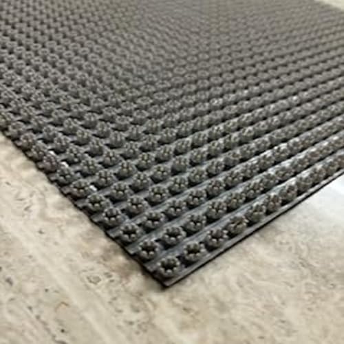 Image of YALISH Polyvinyl PVC Spike Entrance Door Mats for Home, Offices, Hotel Rooms Artificial Grass Turf Mat, Multiple, Textured Surface, Indoor Outdoor Use (Grey - 2 X 1.5 FT / 60 X 45 CM)