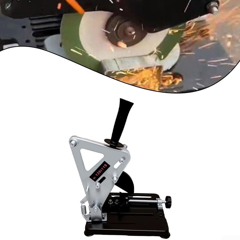 Soporte para amoladora angular con tensor ajustable para amoladoras de 100/125/150 mm, soporte estable de pieza de trabajo y rendimiento de corte seguro