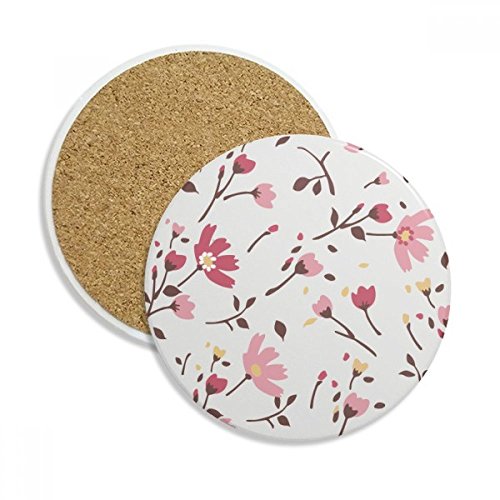 Coaster en céramique Calliopsis fleur rose DIYthinker lot de 2 - 2