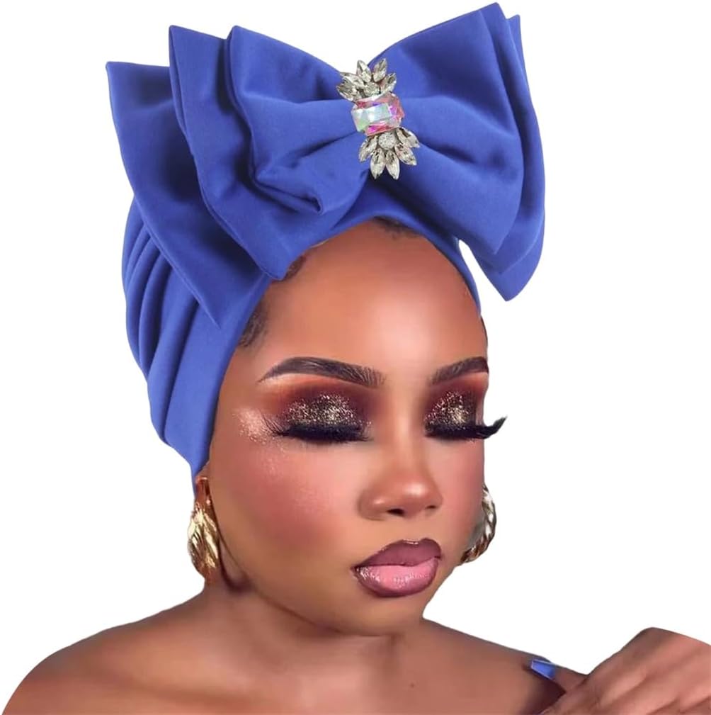Dvbfufv Women's Bow Turban Cap African Lady Headwrap Bonnet