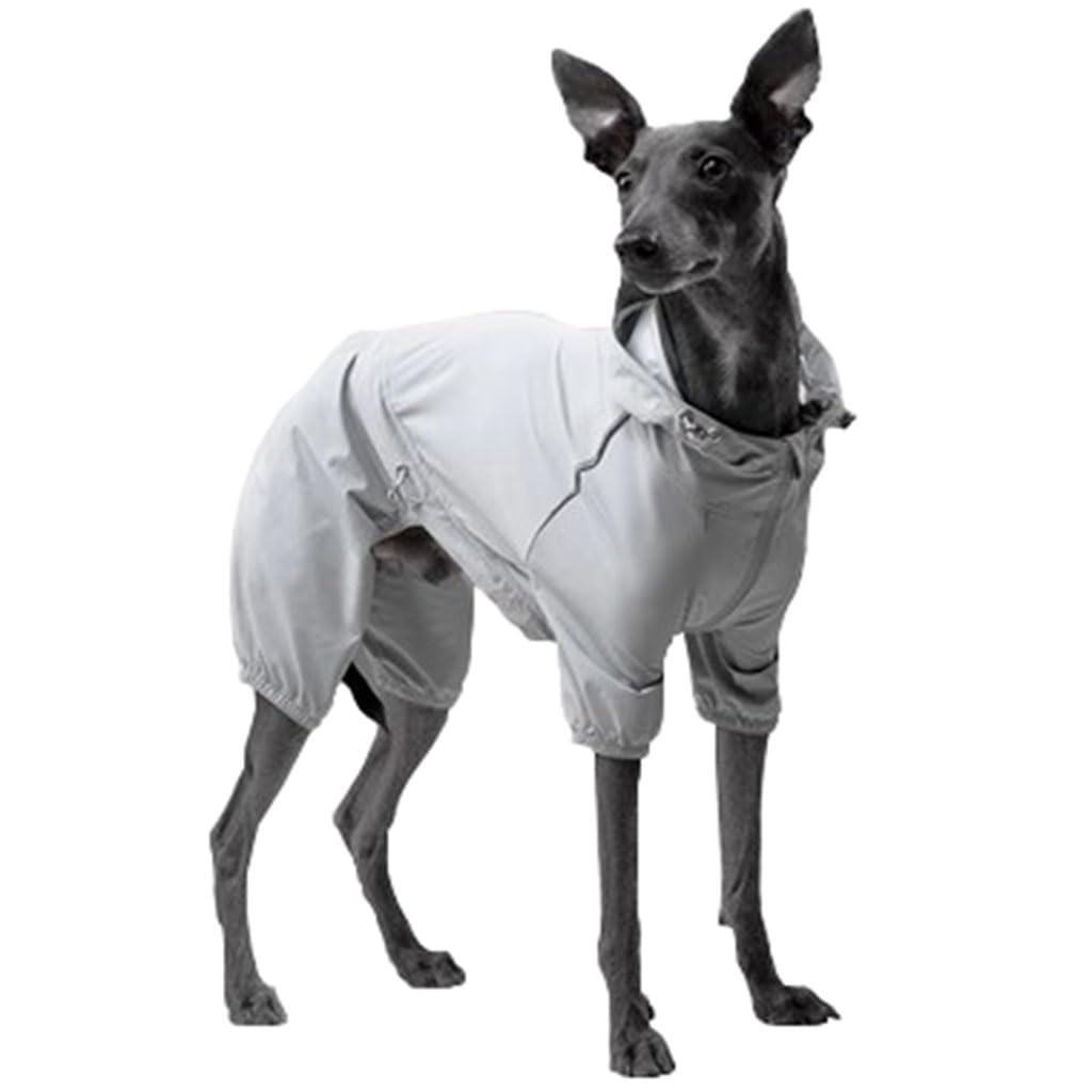 Chien Raincoat Imperméable Chiot Imperméable avec bande réfléchissante et quatre jambes, capuche et manteau assorti (Couleur : A1, Taille : S)