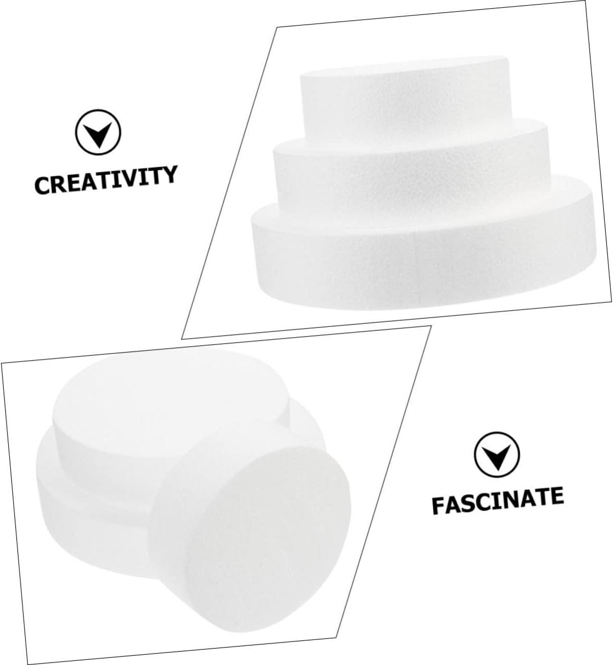 Gadpiparty 5Pcs Foam Cake Models for Wedding Party Decorative Fake Cake Dummies Small Bakery Props for Baking Practice