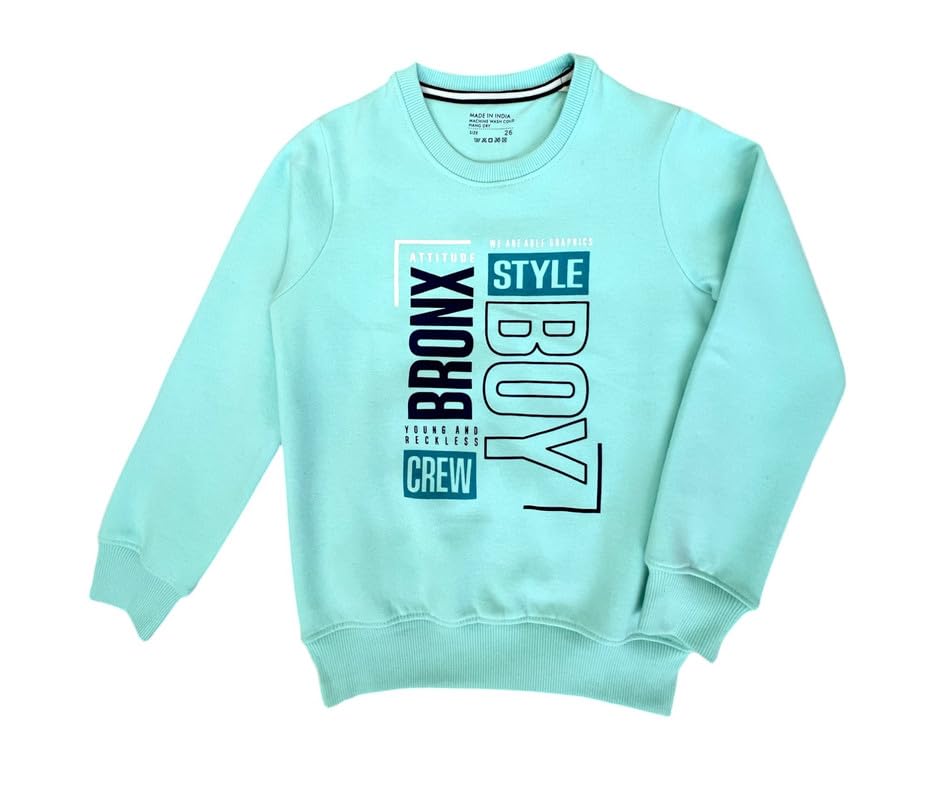 Image of Round Neck Fleece Sweat Shirt for Boy's