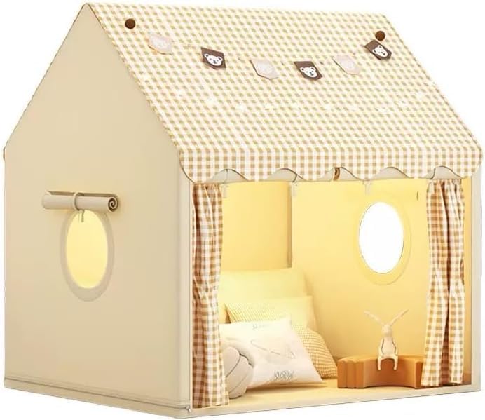 Kinder Spielhaus Indoor,Kinder Bettzelt,Spielzelt für Drinnen,Prinzessin Zelt mit Fenstern, Kinderspielhaus, Kuschelecke Kinderzimmer Dekor