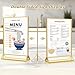 Gold Acrylic Sign Holder 5x7, 16 Pack Wedding Gold Frame Table Number Holders Vertical, Clear Picture Frames Flyer Stands Tables Menu Holder, Double Photo Paper Display Holder for Party, Home, Office