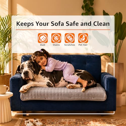Image of Amazon Basics - Flannel (Polyester) Quilted Make Your Own Sofa Cover |70 x 120 cm|Microfiber Sofa Slipcover | 350 GSM (2 Seater)