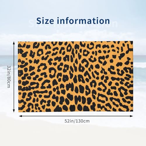 Serviette de bain microfibre léopard séchage rapide 81x132