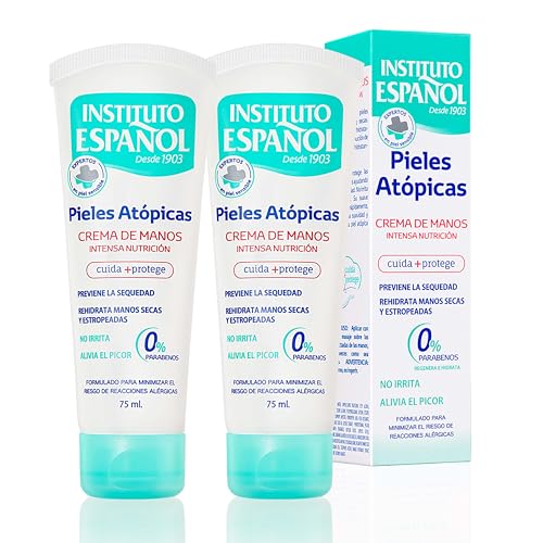 Instituto Español Crema Manos Hidratante para piel Atópica | Crema regeneradora nutrición intensa para piel rugosa | Tratamiento Corporal diaria para prevenir la sequedad Set 150ml