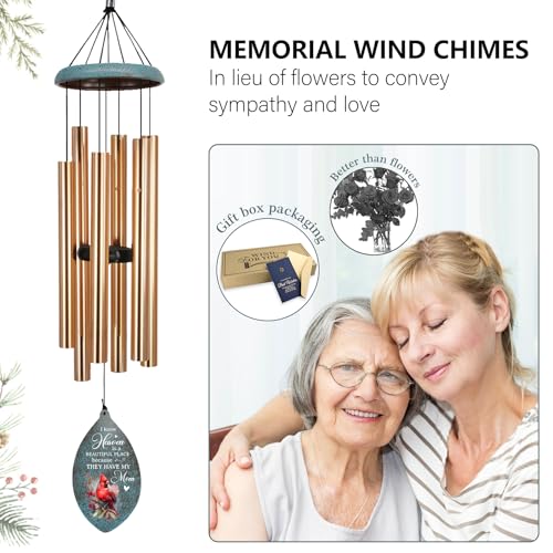 Image of ASTARIN Personalized Name 35 inch Memorial Wind Chimes for Outside, Metal Sympathy Gifts for Loss of Mother Father Loved One, Bereavement Wind Chime in Memory Gift, Decor Outdoor Garden,Produced in Texas