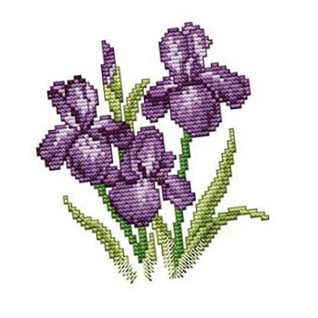 VELURA Stamped Cross Stitch Kit with Pre-Printed Cloth Fower Pattern 17x17cm 14CT| pre-Printed Embroidery Cloth, pre-Sorted Thread,| Cross Stitch Kits| Needlecrafts & Yarn |Crafts-image-46