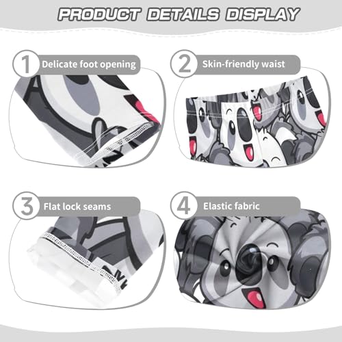 Toddler Girls Leggings Printed Yoga Pants Leggings Grey White Koala for Kids3