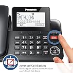 Panasonic Corded/Cordless Phone with Advanced Call Block, 2-Way Recording and Digital Answering Machine, 2 Handsets Expandable up to 6 Cordless Handsets - KX-TGF852B (Black) - Image 3