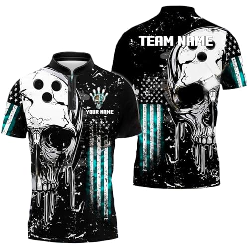 Bowling Skull Custom Bowling Shirts for Men and Women, Bowling Jersey for Men, Bowling Shirts Unisex, Mens Bowling Shirts, Custom Bowling Jersey Gift for Bowler2