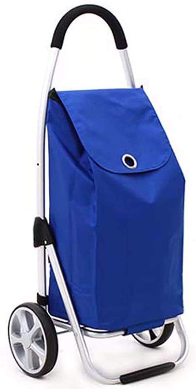 Carritos portátiles multifuncionales con Ruedas, Carrito de Compras de Tela Impermeable, Estructura de aleación de Aluminio, Carrito portátil Plegable, marrón