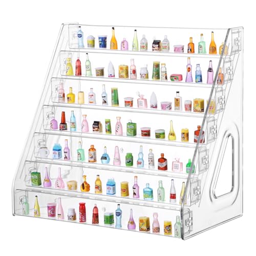 7 Layers Mini Brand Organizer Acrylic Mini Brand Storage Case for Mini Brands Collector Toys Large Capacity Display Rack Display Case for Miniature Collectibles(Mini Brand are Not Included)