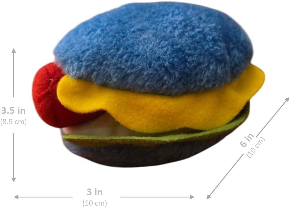 HEALTH & OUTDOORS Hot Dog and Hamburger Squeaker 2 Pack Combo Pack Chew Toy for Dogs, Funny Cute Plush Toy (Colors Vary) image 3
