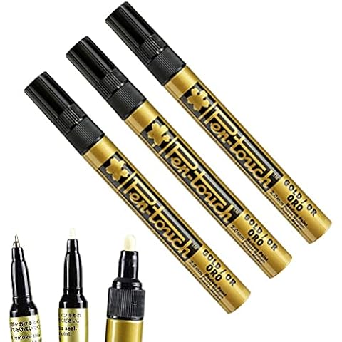3PCS Gold Art Liquid Mirror Chrome Marker Cover
