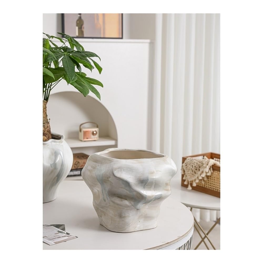 Sadzarka Doniczka ceramiczna do roślin doniczkowych i ogrodowych 27 cm z otworem drenażowym, nowoczesna dekoracja