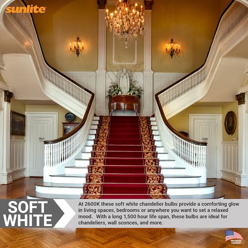 Sunlite 25EFF/32/12PK Incandescent 25 Watt Flame Tip Chandelier 178 Lumens Frost Light Bulb 12 Pack thumb #3