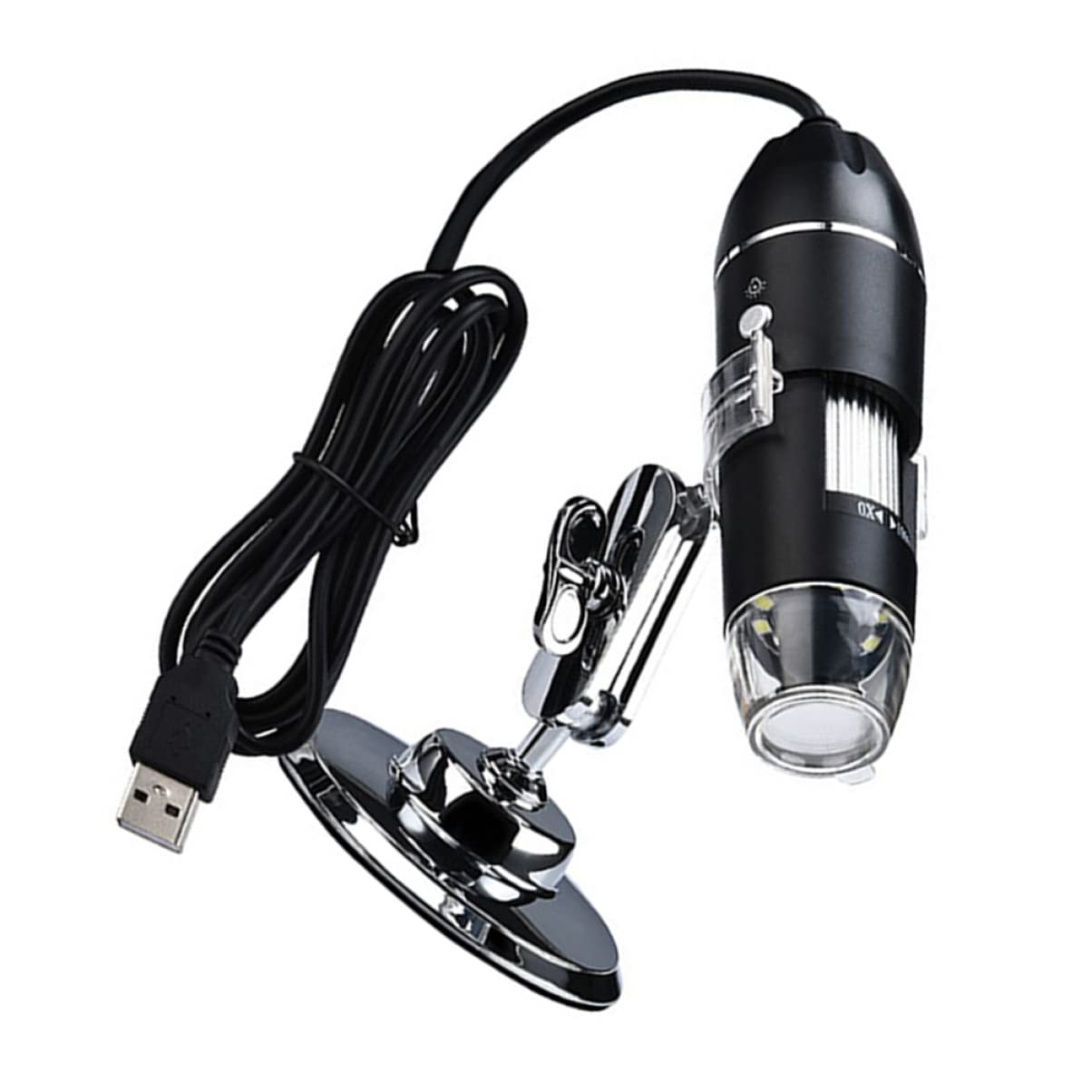 POPETPOP Microscopio Digital Científico 1600x para Estudiantes Luz LED y Conexión USB, Adecuado para Observación en Laboratorio