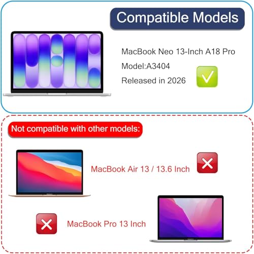 Image of Matte AntiGlare Screenguard Compatible With Laptops With MacBook Neo 2026 13 inch Inch (A18 Pro Chip A3404) Flexible Fiber 9H Hardness Screen Protector Not a Tempered Glass
