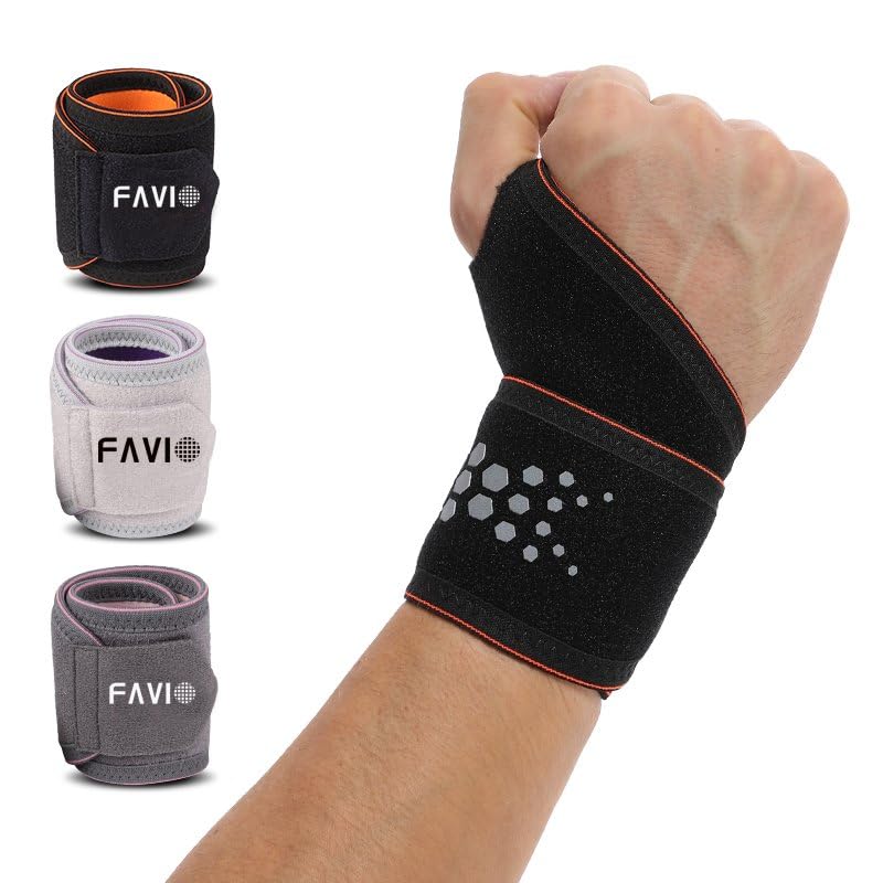 FAVIO Wrist Compression Strap and Wrist Brace Sport Wrist Support for Fitness, Weightlifting, Tendonitis, Carpal Tunnel Arthritis, Pain Relief-Wear Anywhere-Adjustable (Black) (B0D95Y73WY) Amazon Price History, Amazon Price Tracker