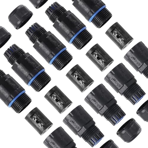Connecteur de câble électrique extérieur à 2 broches étanche IP68 pour fils de 5 pcs