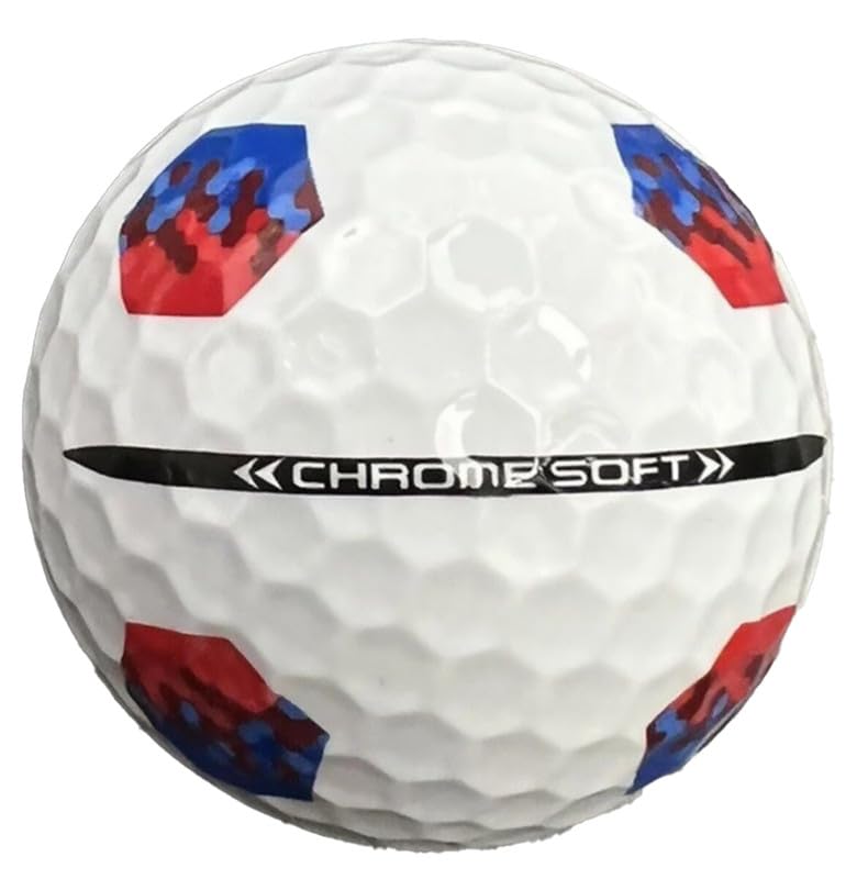 LostGolfBalls - Chrome Soft Truvis Red/Blue TruTrack Golf Balls in Mint Condition, Used & Recycled Golf Balls, AAAAA Quality, Tru Track Truvis, Red/