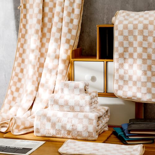 Kinlop JAY-KINLOP-706 6 Pcs Bath Towel Set 2 Bath Towel 2 Hand Towel 2 Washcloth Soft Quick Dry Lightweight Coral Fleece Bathroom Towel Set For Bathroom Home Gym Spa Beach Accessories thumb #4