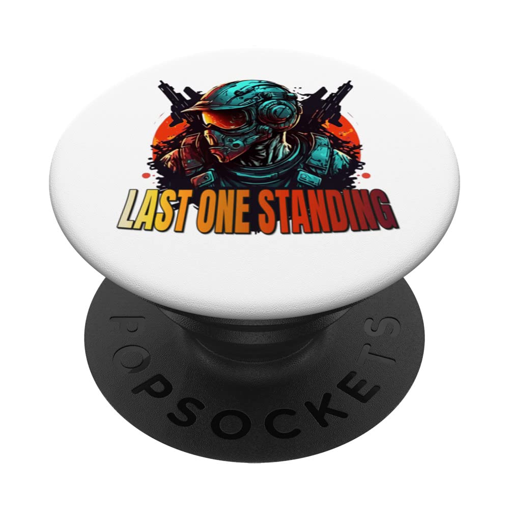 Last One Standing FPS Gaming Cool Multiplayer Battle Gamer PopSockets Swappable PopGrip, Black