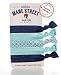 Mane Street Hair Ties (Blue) - Made From The Best Fold Over Elastic Material On The Market - No Tug Knotted Elastic Ribbon - Prevents Ponytail Holder Headache - Best Seller