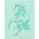 Stencil Stop Running Horse Stencil - Reusable for DIY Projects, Painting, Drawing, Crafts - 14 Mil Mylar Plastic (4.38 x 6 inches)