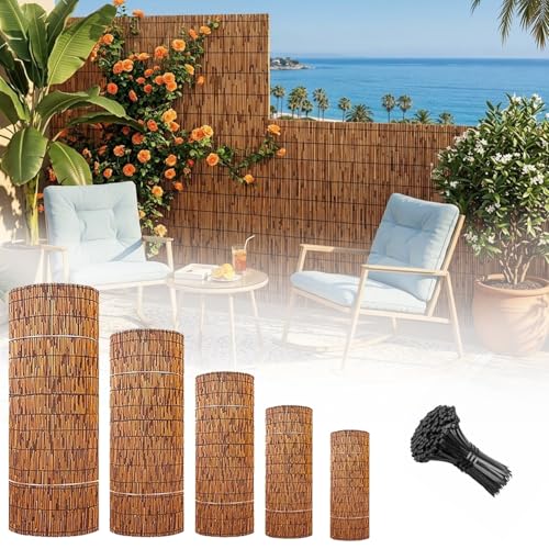 Genérico Rollos De Cañizo De Caña Natural para Exteriores, 110 120 130 140 150 160 170cm Pantalla de Privacidad Decorativa para Terraza, Valla de Cañizo Cortina de Ocultación para su Balcón