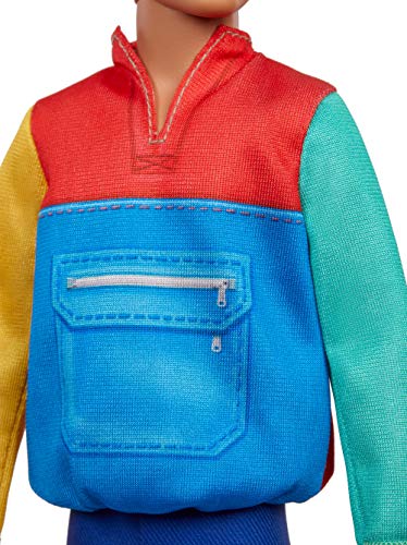 Barbie GRB88 - Ken Fashionistas Puppe in Blockfarben Jacke, Spielzeug für Kinder von 3 bis 8 Jahren – Bild 6