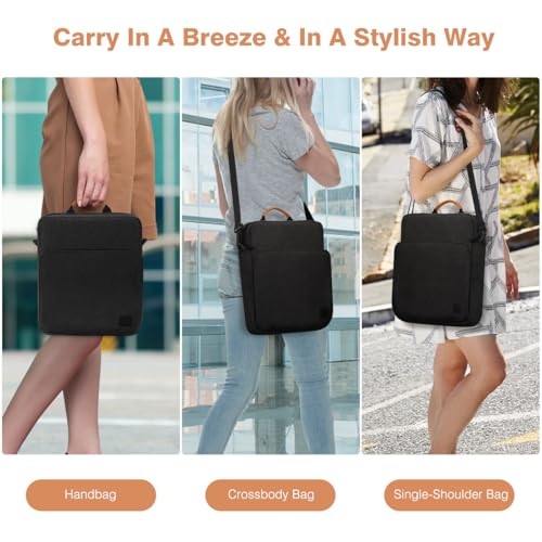 Image of Dadanism 13 Inch Tablet Sleeve Shoulder Bag with Handle for iPad Pro 13 inch M4 2024, iPad Air 13 inch, iPad Pro 12.9 inch, Galaxy Tab S10+ Plus /S9 FE+ /S9+ Plus 12.4 inch, Remarkable Paper Pro 11.8 inch, Black Gray