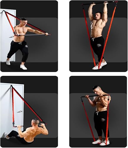 Miniatura 5 de ENJOYFIT Barra de banda de resistencia para fitness, barra de entrenamiento de pilates de acero portátil para ejercicio, barra de 3 piezas para