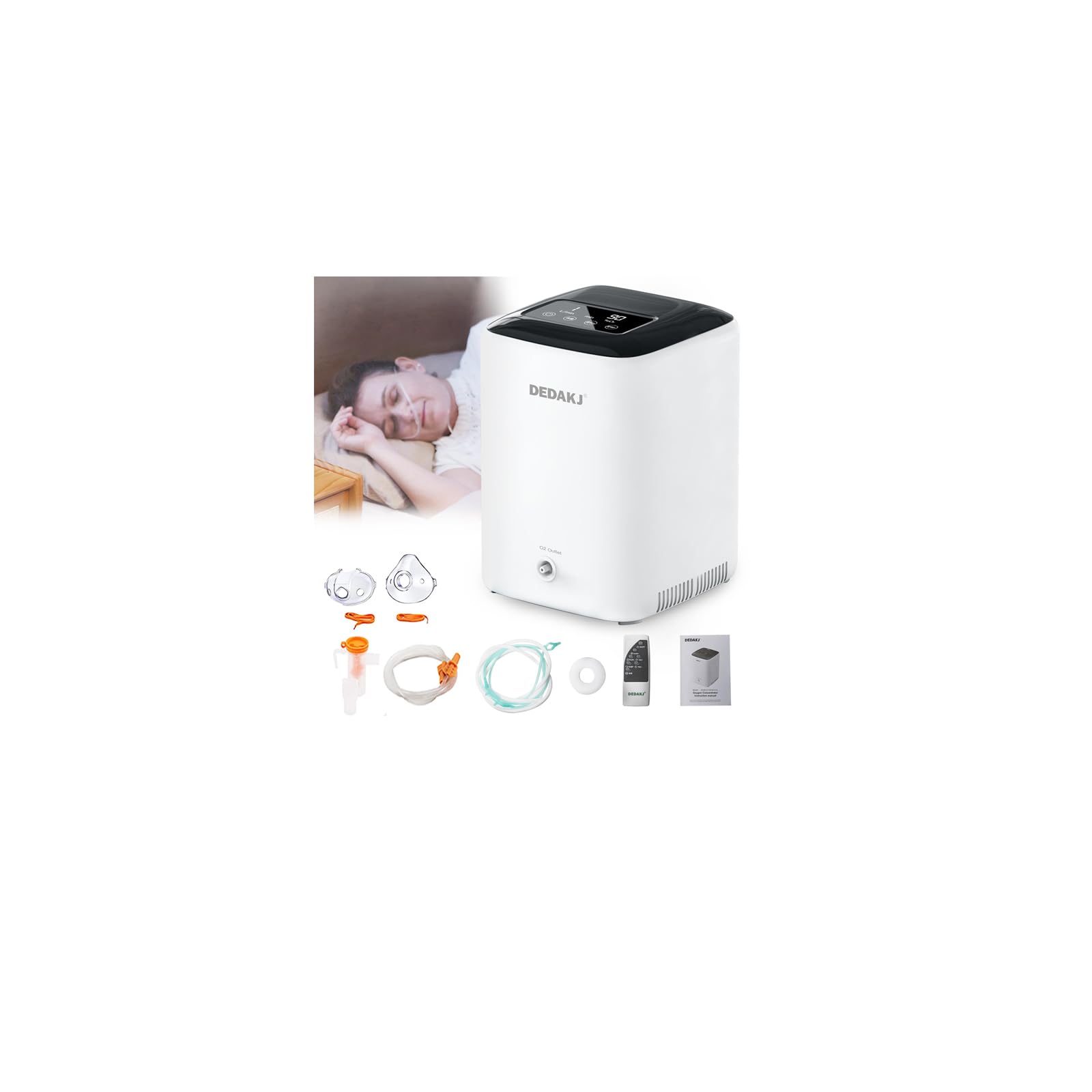 DEDAKJ Oxygen Machine 1-7L / min, 30%-90%, with Remote Control