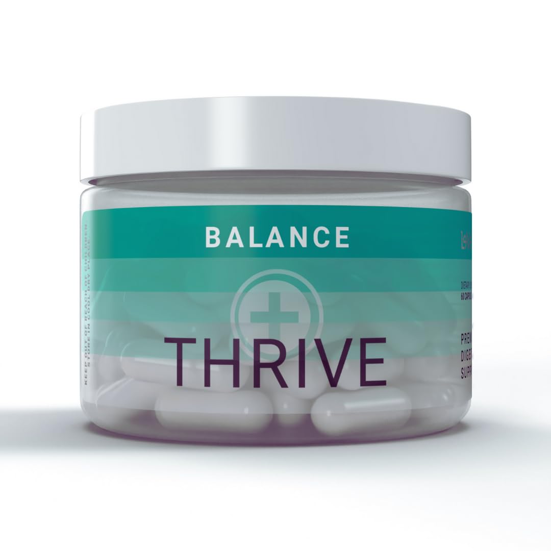 Thrive Balance Capsules, Natural Digestion & Gut Health Supplement for Women & Men, Gluten Free, Plant Based Digestive Support with Ginger Root, Fennel Seed & Buckthorn Bark Extract, 60 Capsules