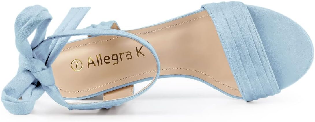 Allegra K Women's Open Toe Ankle Tie Back Block Heels Sandals - Image 2