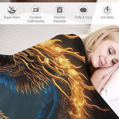 Manta de franela de dragón textil premium de tacto suave para cama 6
