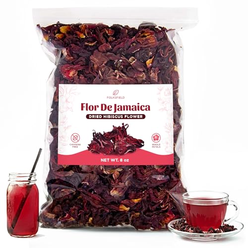 Organic Dried Hibiscus Flowers Loose Tea (8 Oz)