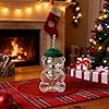 Christmas Bear Coffee Cups, Bear Sippy Straw Cup with Lids & Straw, 19Oz Cute Mugs Holiday Glass Cups Wine Juice Milk Smoothies Drinks Glassware Birthday Gifts (Christmas Green, 19 OZ)