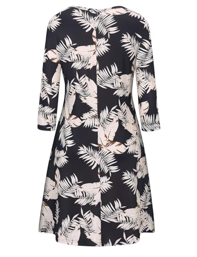 Image of Tanst Sky Womens Casual Round Neck Plus Size Floral Tunic Shirt Dress with Pockets