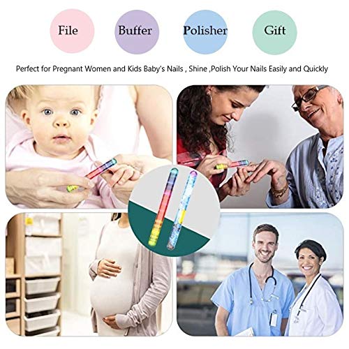 Glass Nail Shiner -2 Pieces Prenium Nano Nail Buffers Glass Nail Files Rainbow Shine Polisher For Natural Nails #TOP6