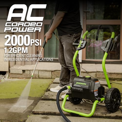 Image of Greenworks 2000 PSI (1.2 GPM Max) Electric Power Washer