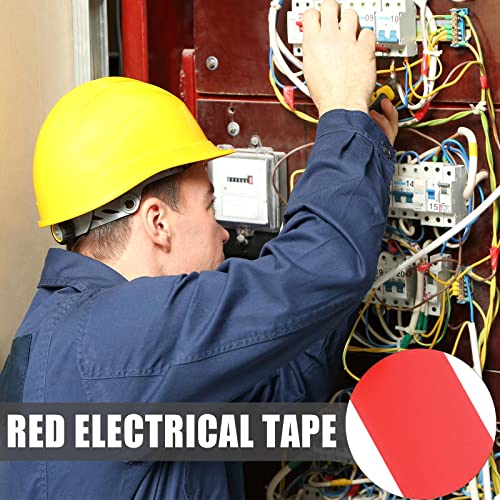 Image of Treela Red 66 ft 20 Rolls Electrical Tape 3 /4 Inch Waterproof Vinyl Electrical Insulating Tape Indoor Outdoor High Temperature Resistance Accessory for Wire and Cable