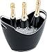 APS Refroidisseur de vin/Champagne, Refroidisseur avec Deux Ouvertures latérales, Refroidisseur de Bouteilles Noir en polystyrène, 35 x 27 cm, Hauteur 26 cm, pour Un Volume de 6 l