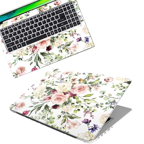 Image of Galaxsia Floral D2 Full Body Vinyl Laptop Skin /Sticker /Cover Upto 15.6 Inches Laptops Laminated-Removable-HD Quality Compatible for Hp-Dell-Sony-Lenovo-Asus etc.(15x10 Inches)